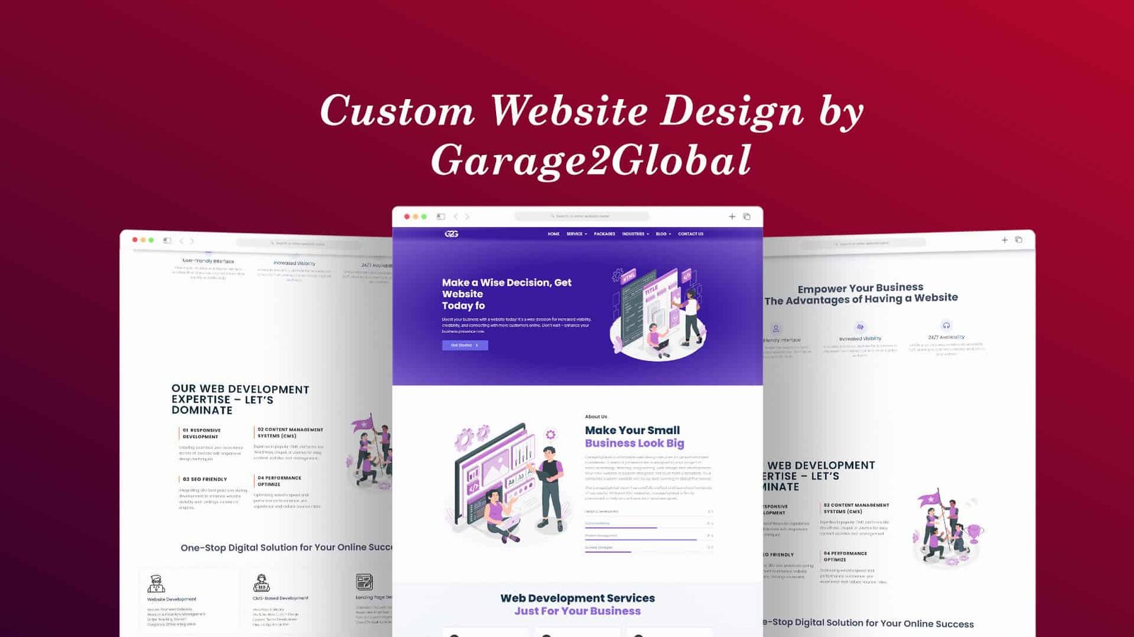 custom website design by garage2global, Garage2Global custom web design, freelance website designer, custom website development Garage2Global