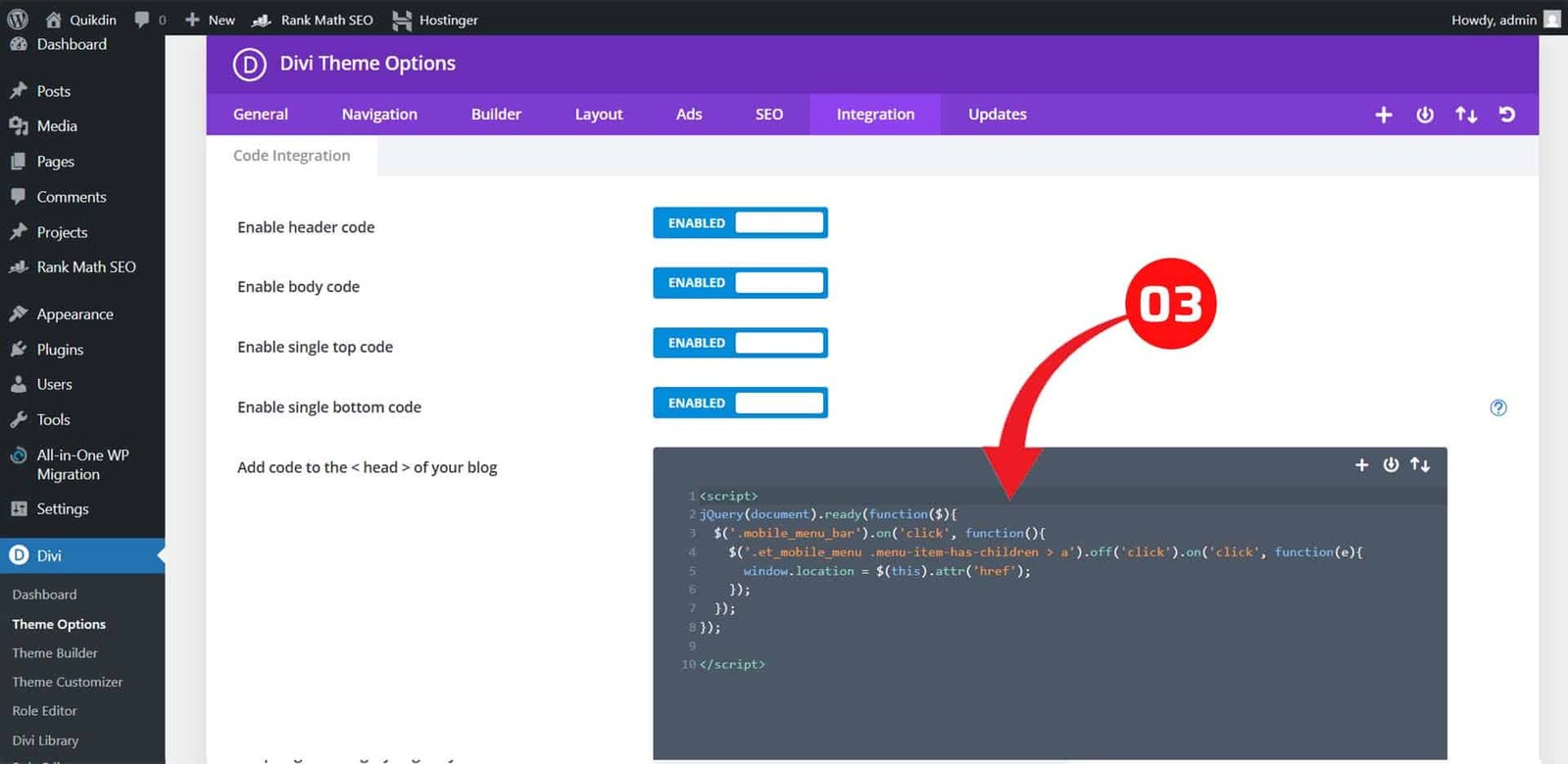 how to make parent pages link in divi mobile menus